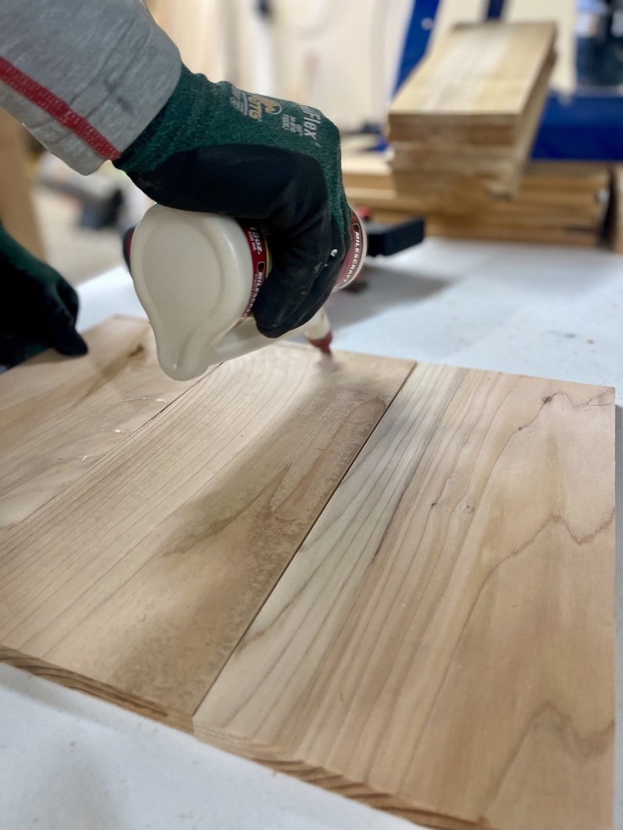 Finishing a board in the shop
